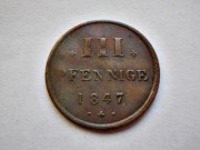 Strelitz - Maclenburg , 3 pfenninge 1847 r.