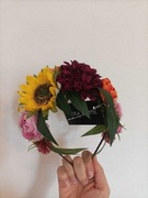 Wianek opaska kwiatowa pomarańczowa kolorowa ślub sesja słonecznik