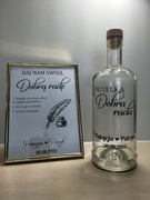 Zestaw naklejek na butelkę dobra rada/list w butelce + gotowa ramka 