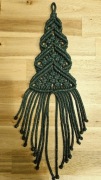 Choinka butelkowa zieleń złoty boho makrama 45cm