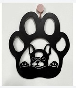 Metalowa dekoracja ścienna Buldog francuski 26x24 cm czarna