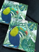 2szt komplet zestaw poszewka poszewki dekoracyjne ozdobne tukan ptak liście