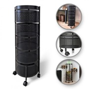 Obrotowy kosz na kółkach 5-poziomów czarny 33x90,5 cm – praktyczny!