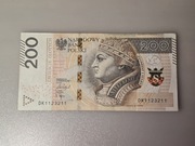 Kolekcjonerski banknot 200zl radar palindrom 