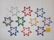 Szydełkowe gwiazdki choinkowe 10 szt. - zestaw 16
