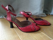 Czerwone buty sandały na obcasie SARA skóra r. 37