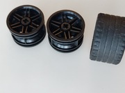 Lego koła 56145 czarne / black i Pearl Gold z oponą 55978 (56145c03)