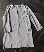 Handmade szara sukienka w pepitkę ciepły materiał S/M 36/38 NOWA