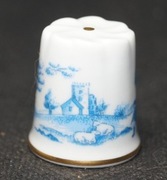 Naparstek Kolekcjonerski Porcelanowy sutherland niebiesko białe #1