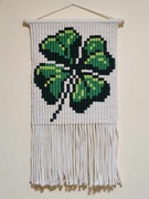 Makatka czterolistna koniczyna Makrama Prezent Ozdoba