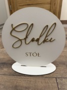 Tabliczki weselne wiejski,slodki/wiejski stol 25cm