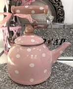 Słodki różowy czajnik w kropki indukcja