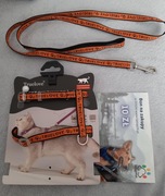 Szelki i smycz dla kota Truelove mocne pomarańczowy 