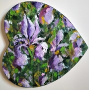 Obraz olejny 29x 29cm w kształcie serca walentynka