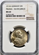 Niemcy, Prusy, 2 marki 1913, 25 Lat Panowania