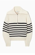 sweterek ze stójką sweter w paski z półgolfem zapinanym na zamek #naprezent