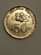 Sprzedam monetę Malezja 50 senów 1992r. stan db. 