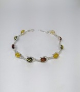 Bursztyn bałtycki Bransoletka wykonana ze srebra próby 925 