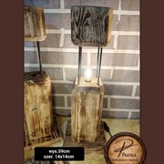   Rustykalna lampa z litego drewna – ręcznie wykonana, unikat