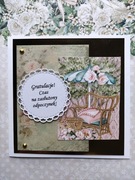 Kartka dla emerytki emerytura gratulacje ręcznie robiona 