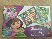 Gra planszowa 2w1 Chińczyk Wyścigi Dora świat poznaje