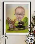 Portret karykatura łowiectwo urodziny ślub emerytura Marki wysyłka