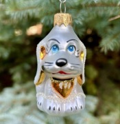 Szklana bombka choinkowa Piesek 