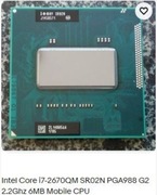 Procesor I7-2670QM do Laptopa CPU Socket G2 rPGA988B