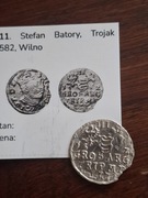 STEFAN BATORY Trojak 1582 Wilno *Oryginał *srebro*Rzadki IgerV.82.1b