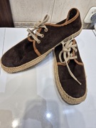 Męskie lekkie brązowe buty, wiązane espadryle Vagabond Rozmiar 42