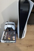 PlayStation 5 + 2 pady + 3 gry + stacja ładująca dualsense. 