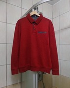 Sweter klasyczny XL Meantime sweterek granatowy rozpinany czerwony bu