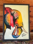 Afrykański obraz z Ghany sygnatura 3EL