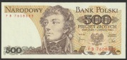 Polska 500 złotych 1982 - Kościuszko - FB - stan bankowy UNC