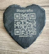 Tabliczka serce z kodem QR na pomnik/nagrobek/grób - GRAWER+Aplikacja 