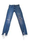 Niebieskie Jeansy Skinny Fit Z Dziurami Przetarciami Denim Rozmiar 25 / XS.