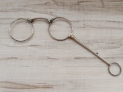 POZŁACANE BINOKLE NA RĄCZCE LORGNON LORNION XIXw