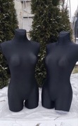 Manekiny damskie styropianowe półpostaciowe – czarne, idealny stan 