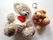 Szary miś z sercem "I Love You" + gratis misiek breloczek