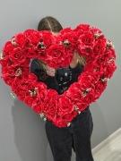 Serce czerwone na grób XXL, dzień matki, ojca,stroik na cmentarz 