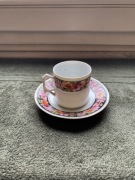 Przedwojenna filiżanka porcelanowa sygnowana z talerzykiem Secesja