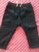 Spodnie na podszewce granatowe w kropeczki 