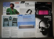 Fostex - zestaw katalogów, broszur i arkuszy specyfikacyjnych