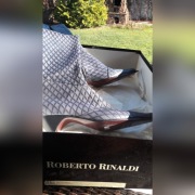 Włoskie skóra botki kozaki 38 szare niebieskie