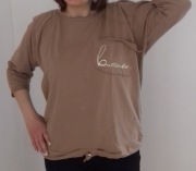 Bluza jasny beż i czarny z napisem złotym Butterfly