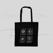 Torba typu tote Sun Moon Star World Tarot, haftowana torba na karty tarota