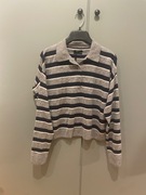 Massimo Dutti nowy sweter wełna paski wełniany kołnierzyk college polo