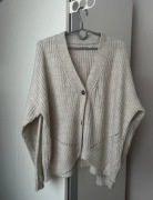 Szary sweter sweterek na guzik kardigan L