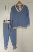 Komplet dres niebieski ze złotymi wstawkami Italy Moda roz. S/M