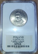 Moneta 20 zł 1976 bez znaku mennicy MS 68 